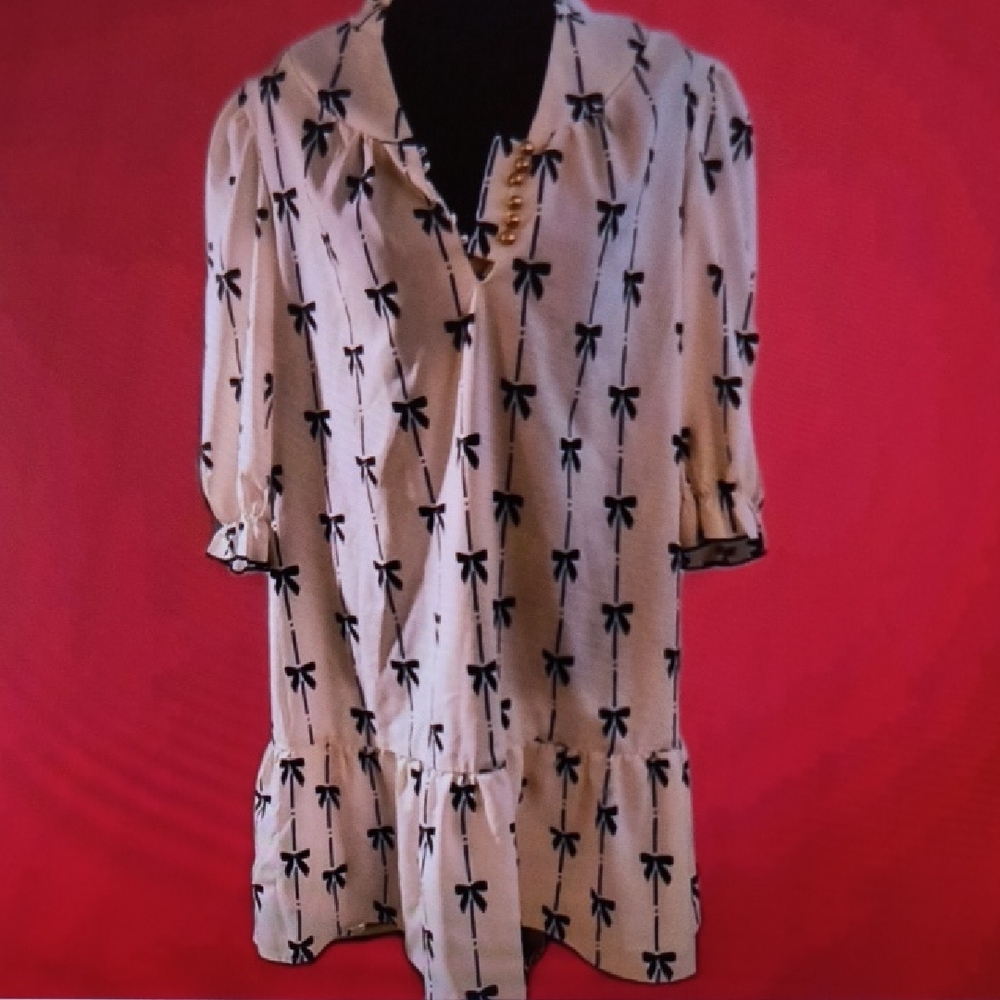 BOUTIQUE COTTAGE CORE CHIC BOW COLLECTION BLOUSE